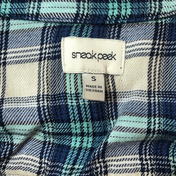 Sneak Peek Denim Plaid Dress - Small - Picture 4 of 5